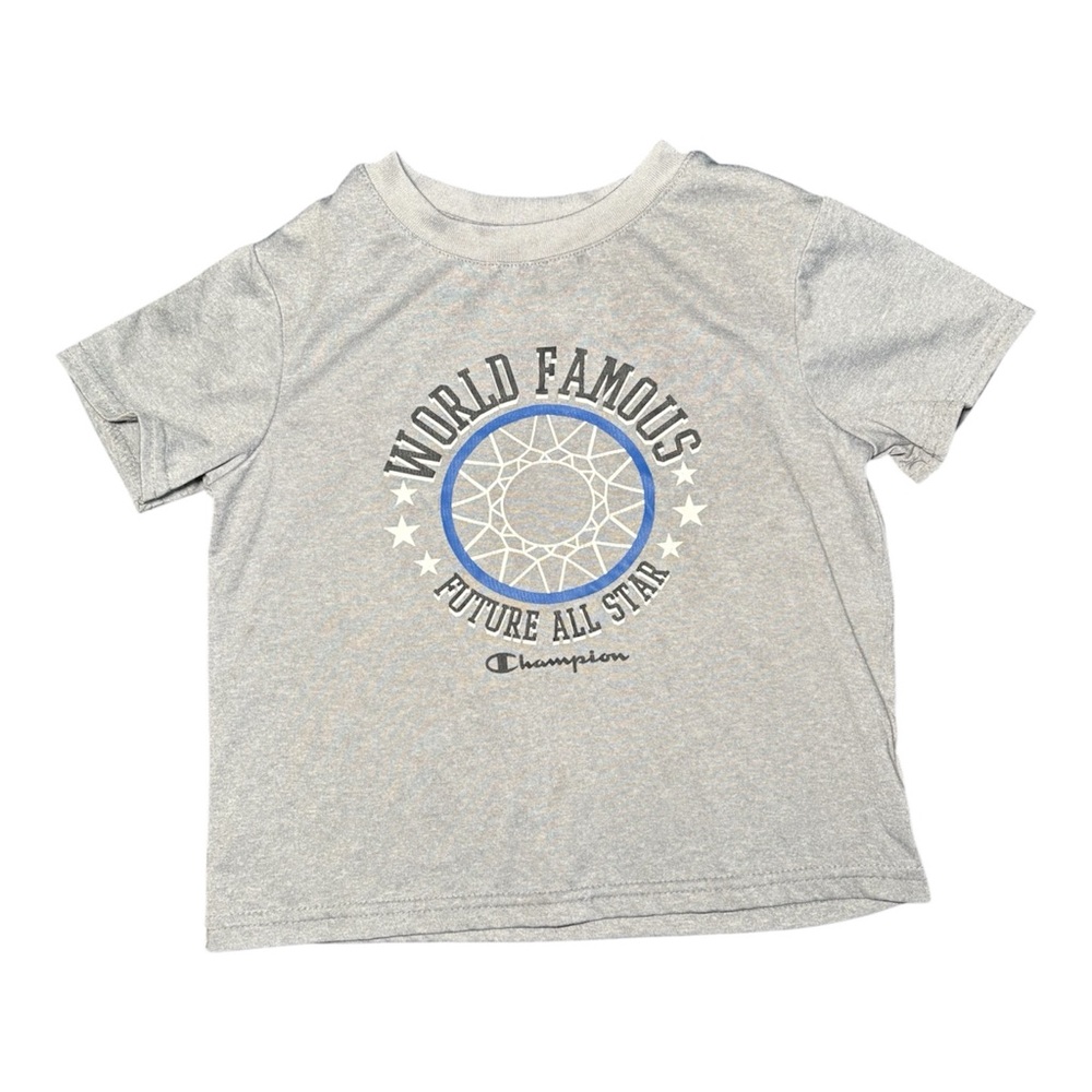 Champion T-Shirt Toddler Boys Size 4T Gray Future All Star Polyester